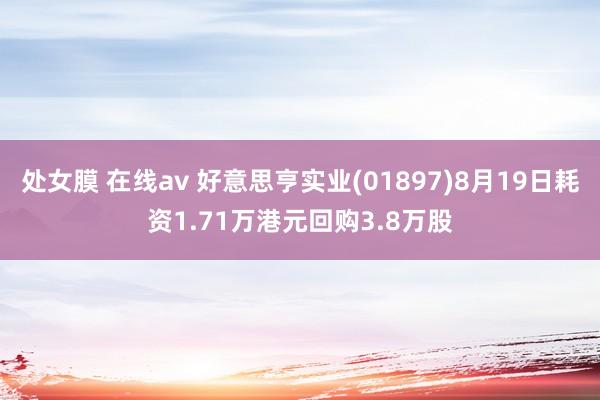 处女膜 在线av 好意思亨实业(01897)8月19日耗资1.71万港元回购3.8万股