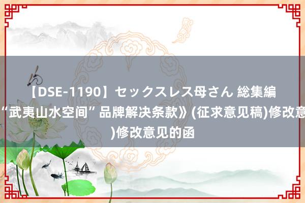 【DSE-1190】セックスレス母さん 総集編 征求《“武夷山水空间”品牌解决条款》(征求意见稿)修改意见的函