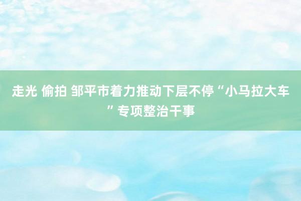 走光 偷拍 邹平市着力推动下层不停“小马拉大车”专项整治干事