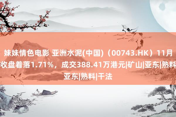 妹妹情色电影 亚洲水泥(中国)（00743.HK）11月11日收盘着落1.71%，成交388.41万港元|矿山|亚东|熟料|干法