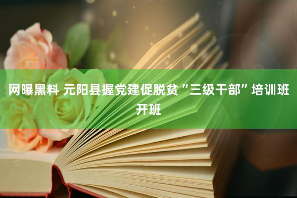 网曝黑料 元阳县握党建促脱贫“三级干部”培训班开班