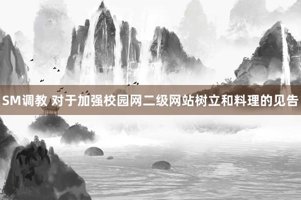 SM调教 对于加强校园网二级网站树立和料理的见告